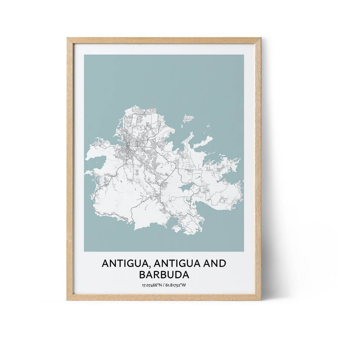 Antigua and Barbuda city map poster
