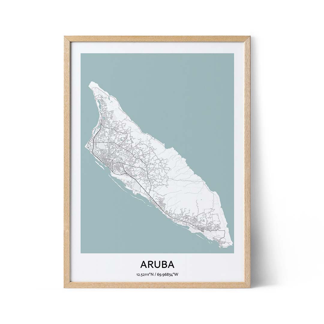 Aruba city map poster