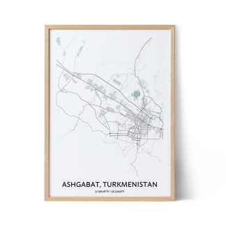 Ashgabat city map poster