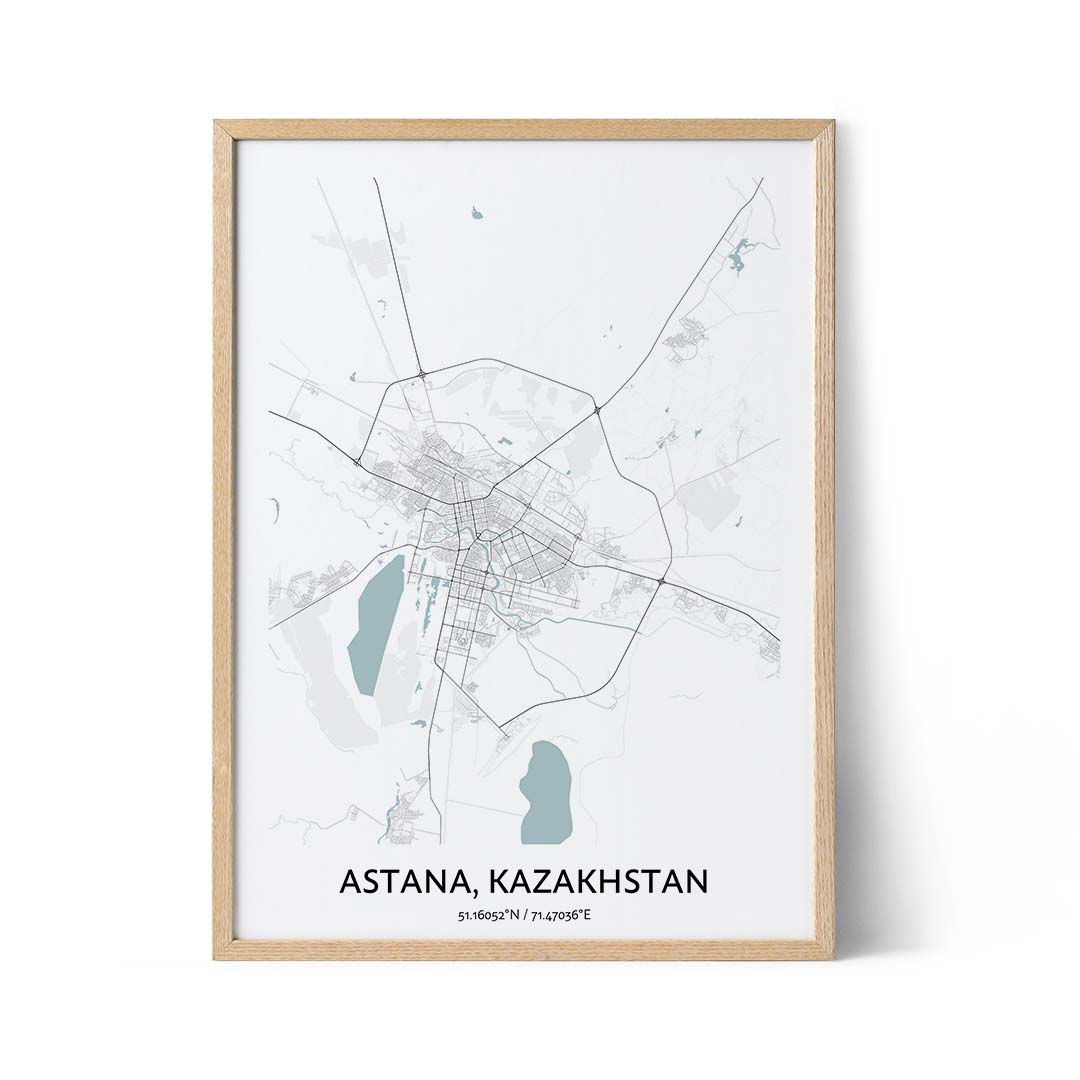Astana city map poster