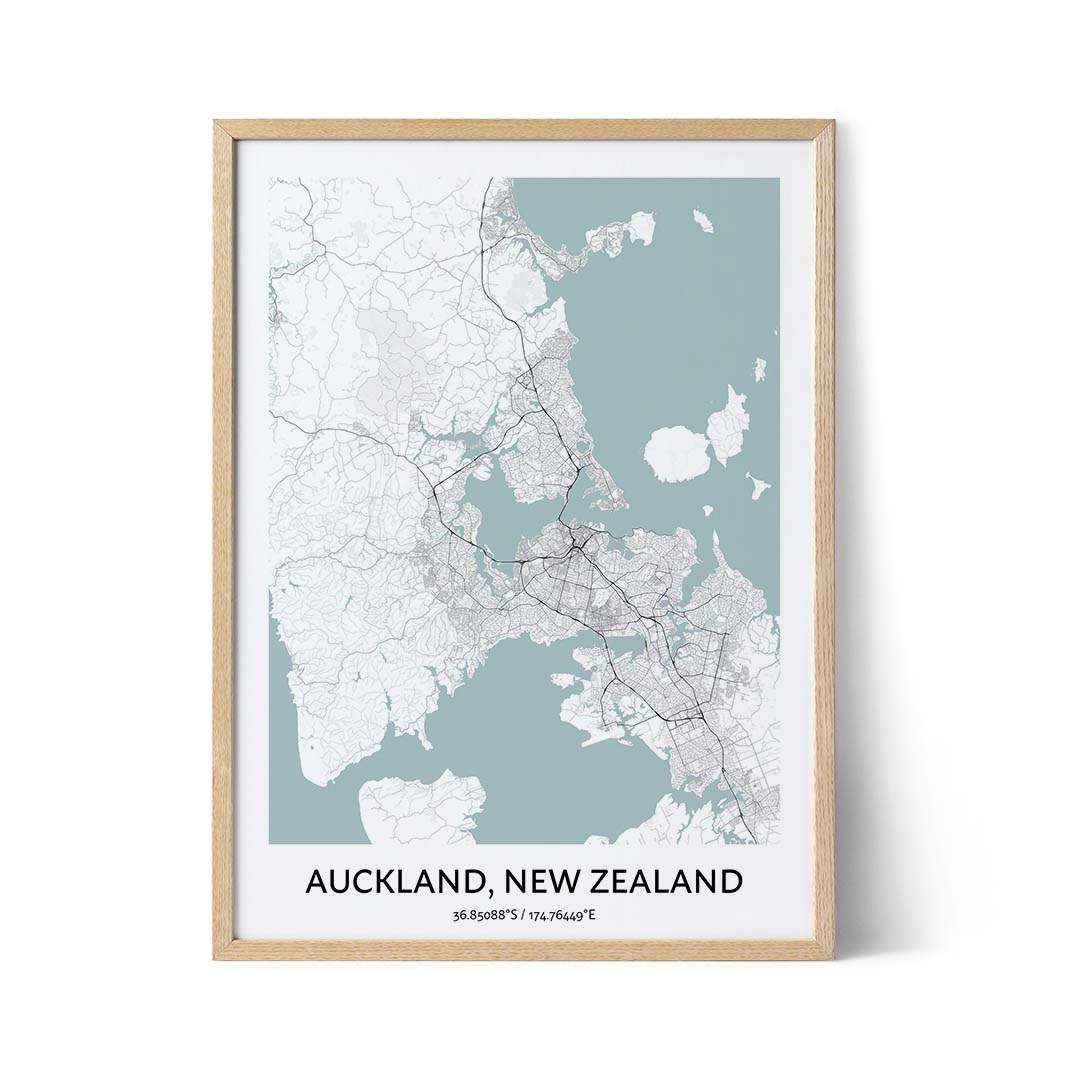 Auckland city map poster