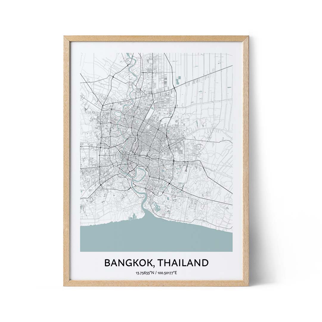 Bangkok city map poster
