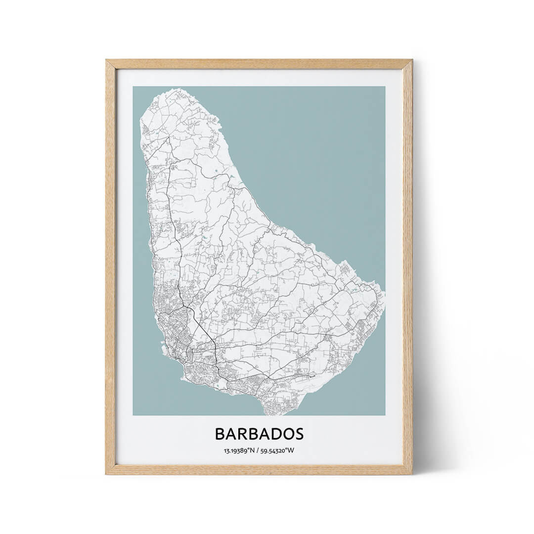 Barbados city map poster