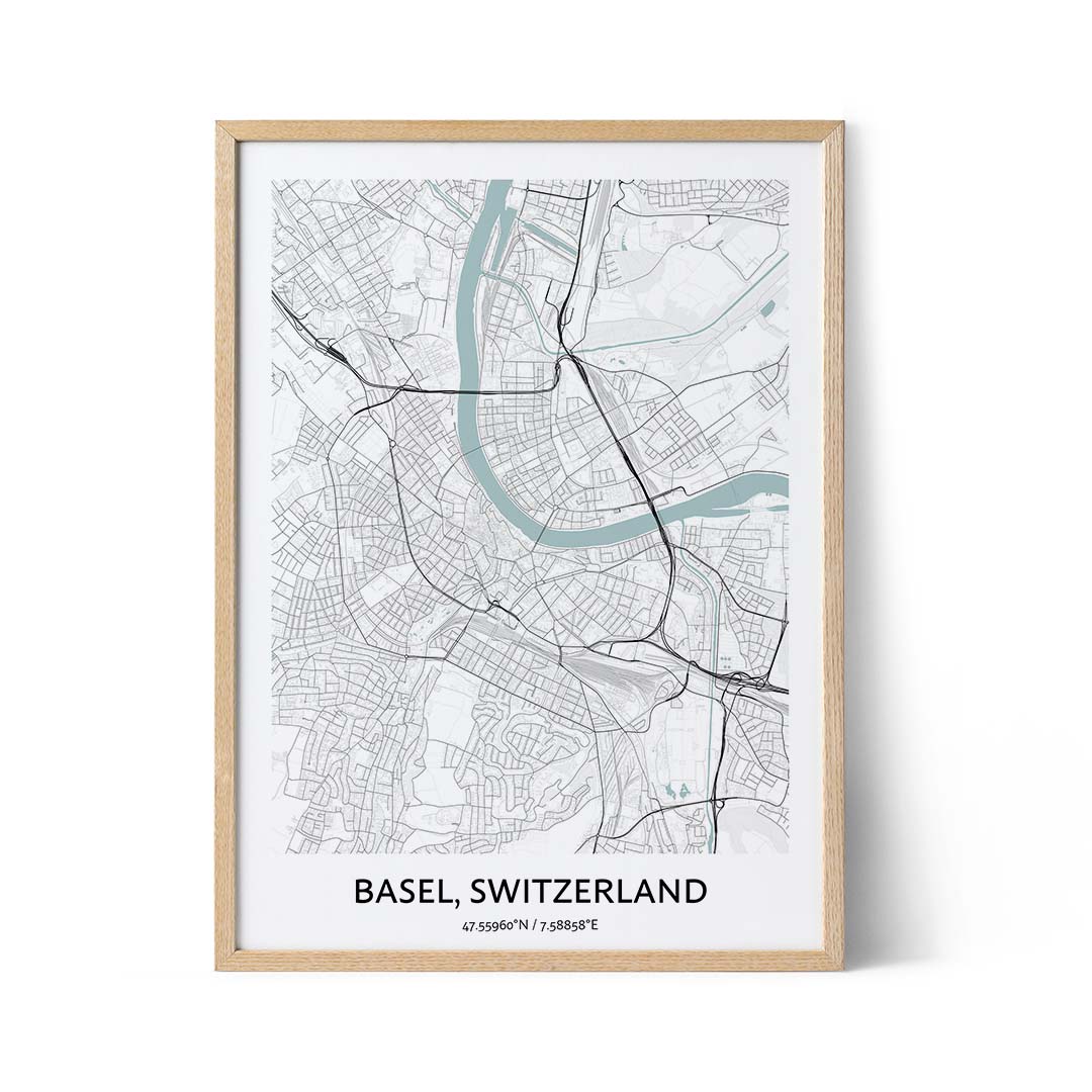 Basel city map poster