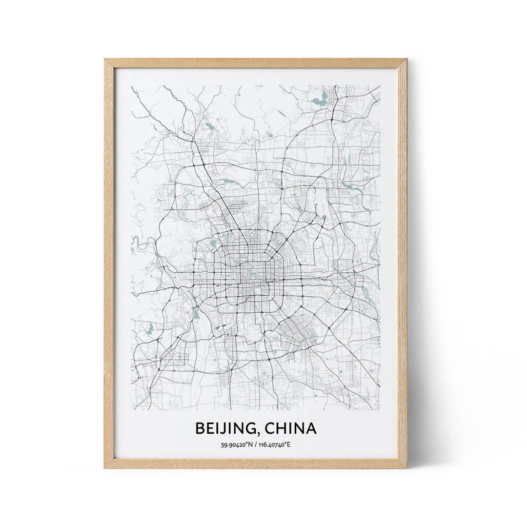 Beijing city map poster