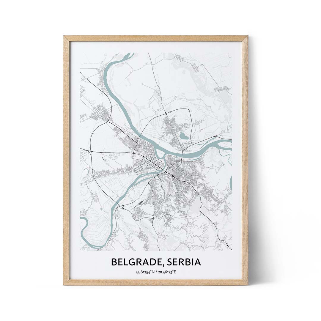 Belgrad Stadtplan Poster