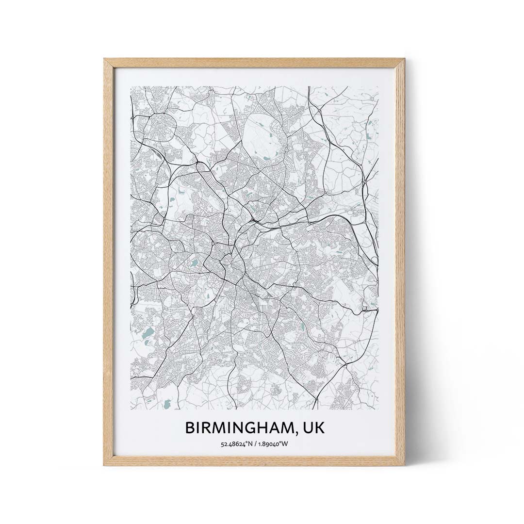 Birmingham city map poster