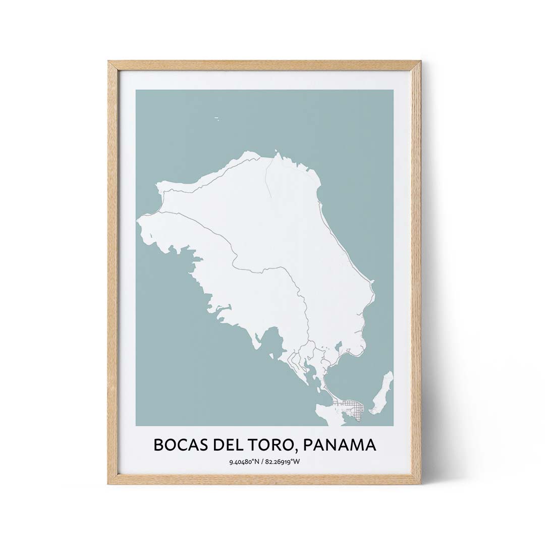 Bocas Del Toro city map poster