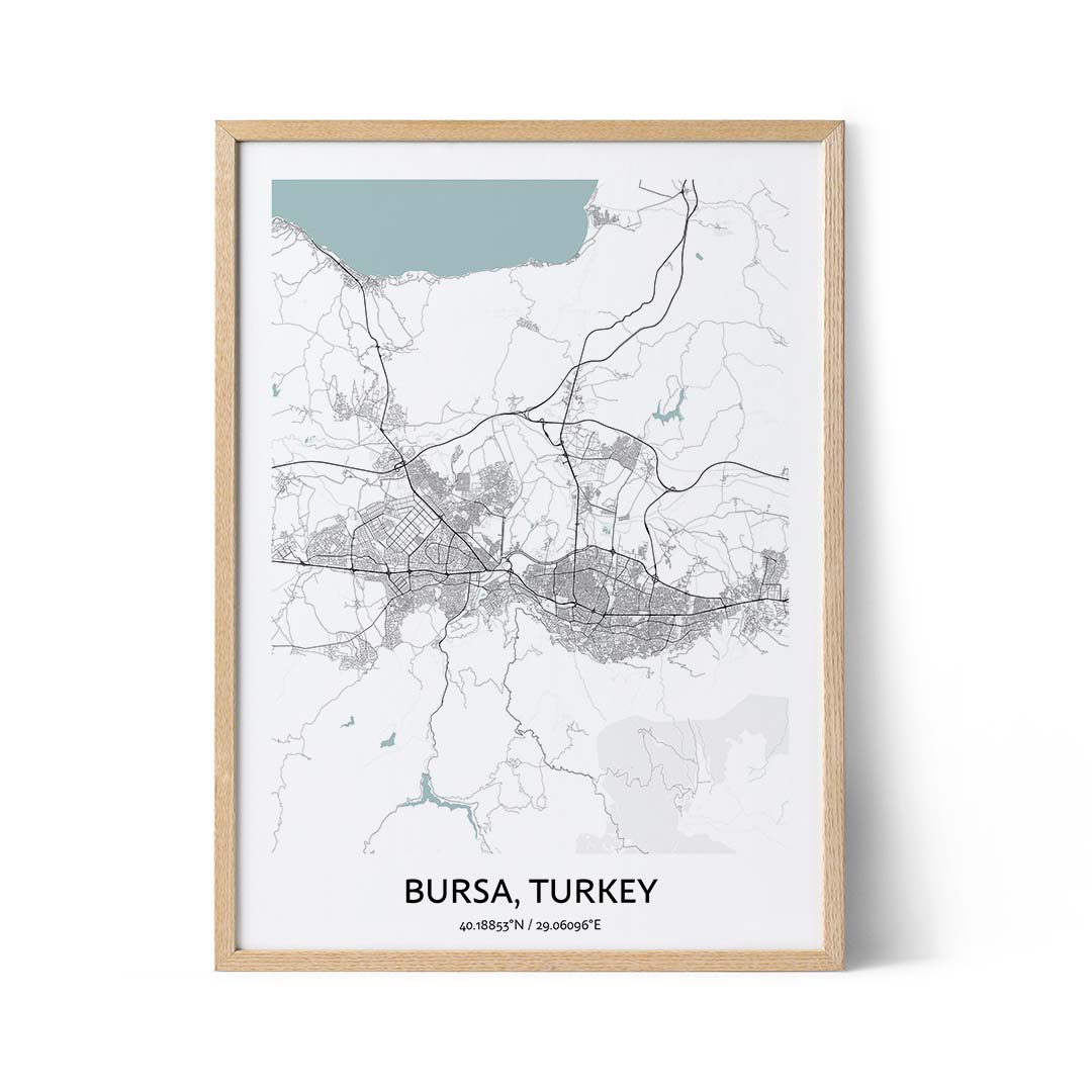 Bursa city map poster