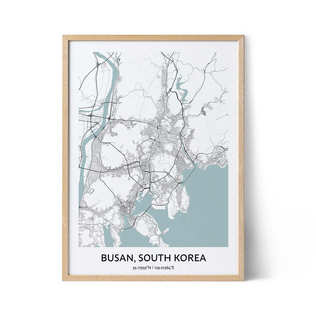 Busan city map poster