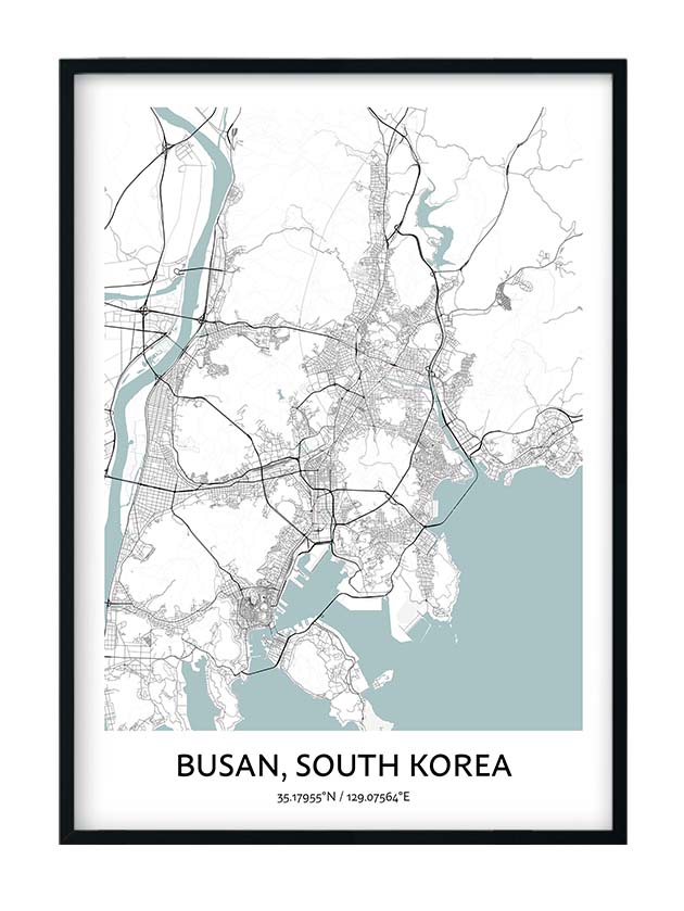 Busan Map Poster - Your City Map Art - Positive Prints