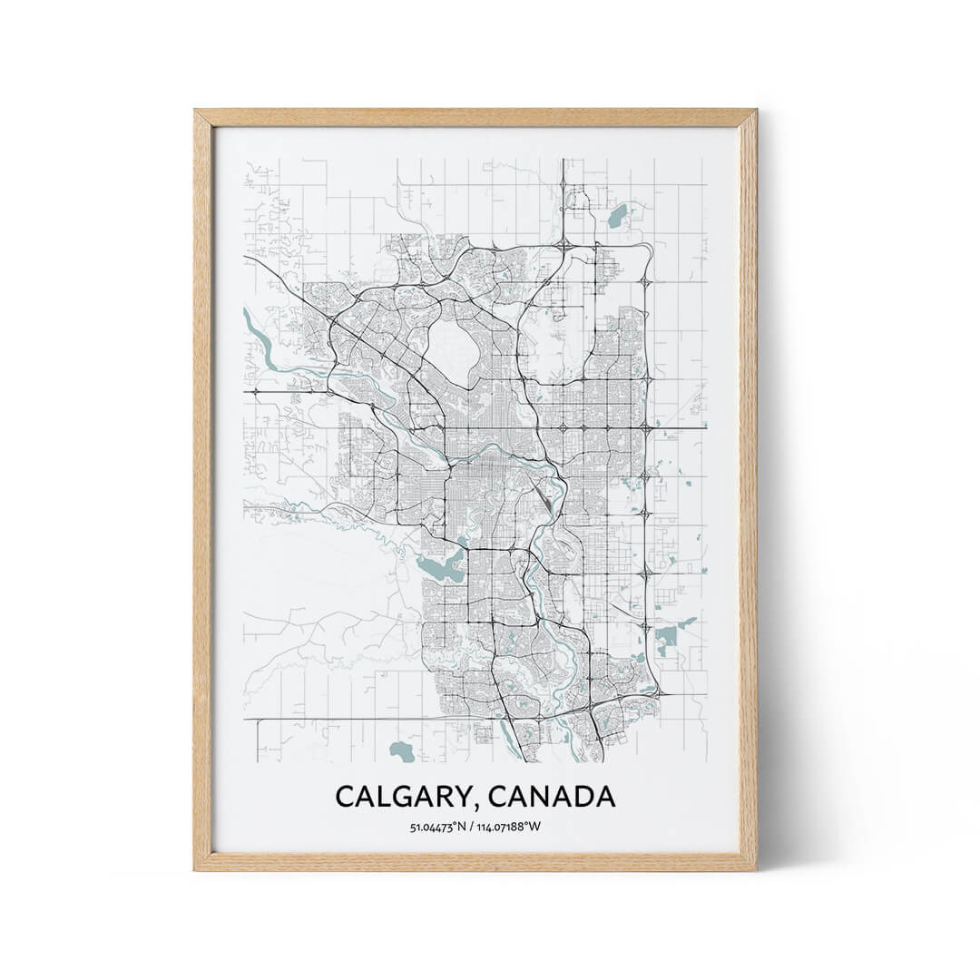 Calgary city map poster
