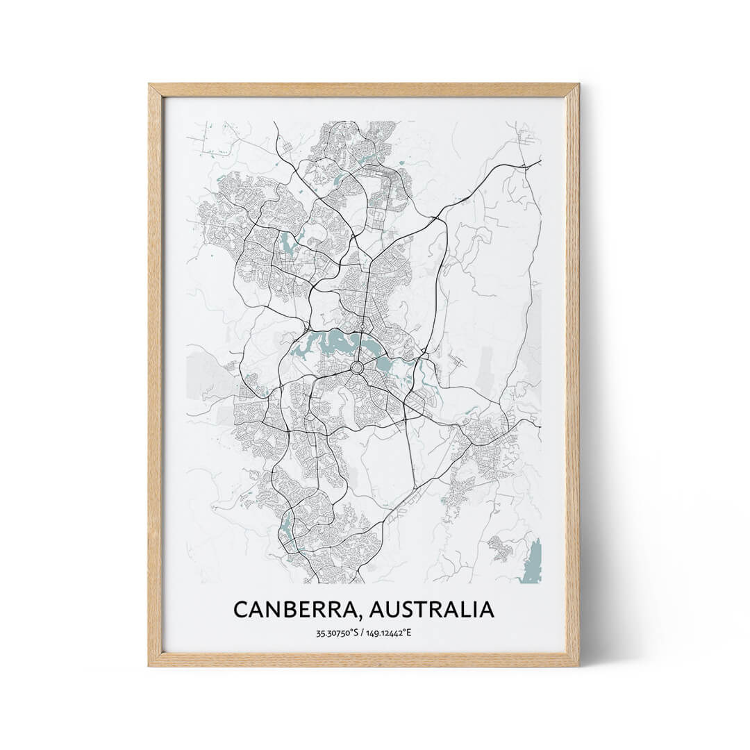 Canberra city map poster