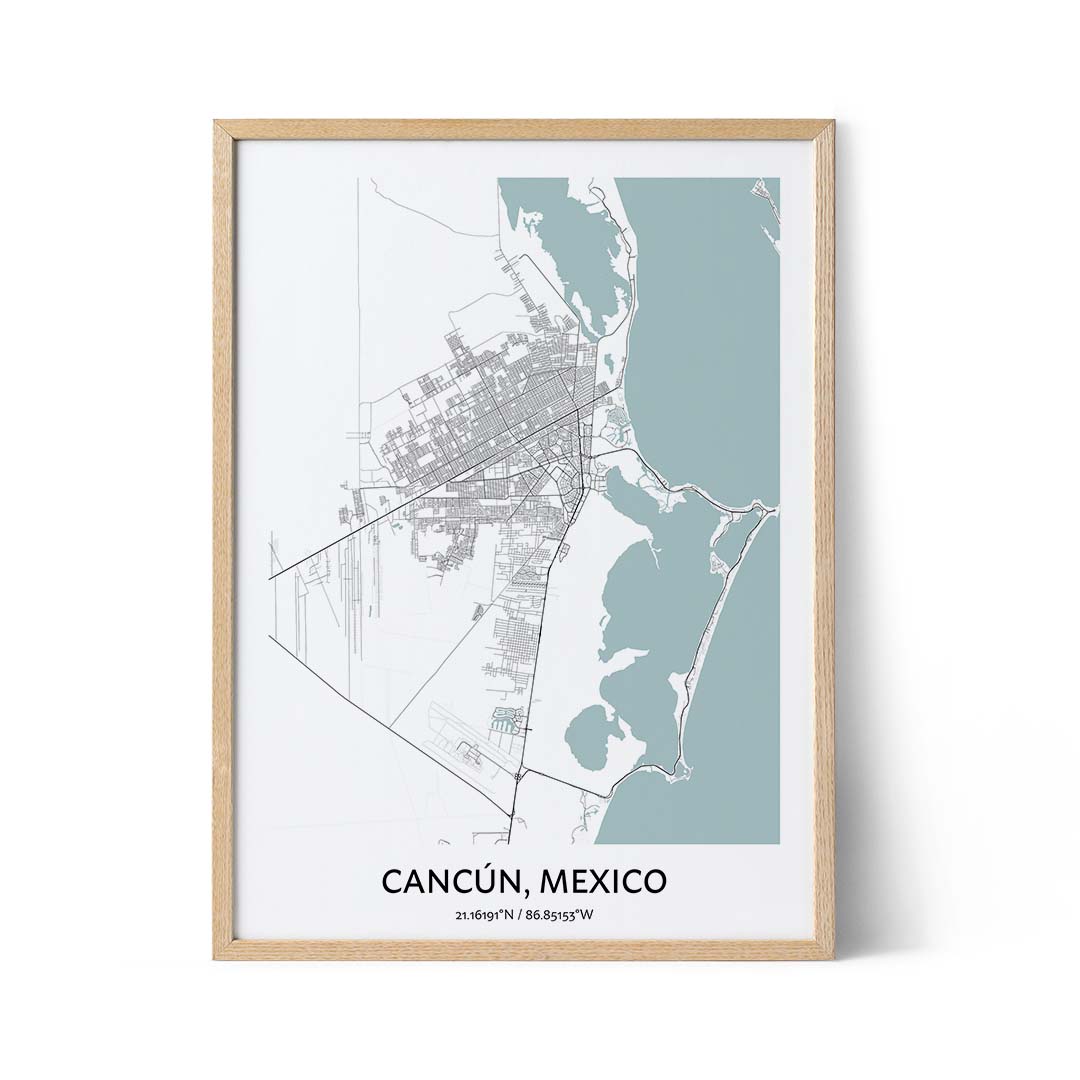 Cancun city map poster