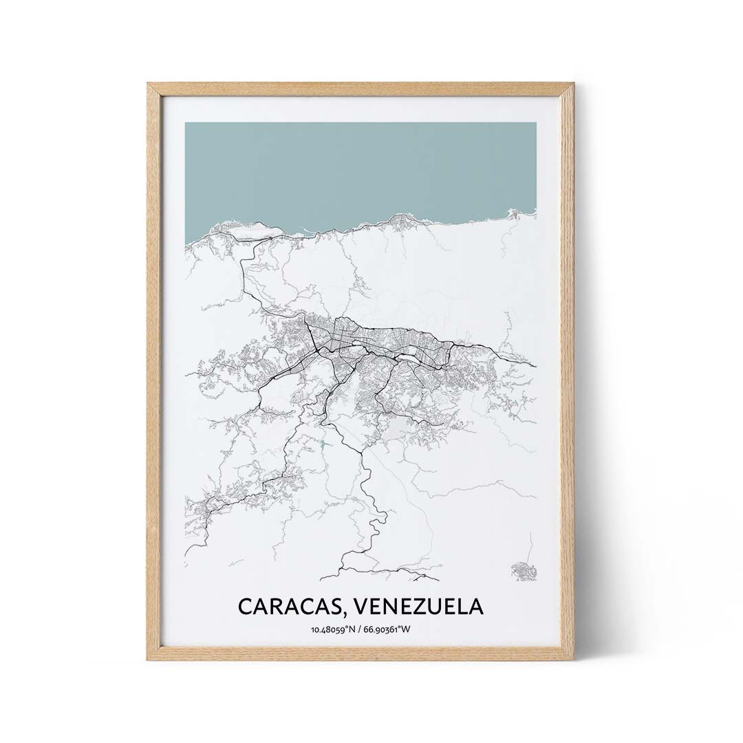 Caracas city map poster