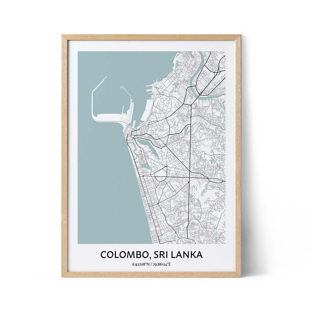 Colombo city map poster