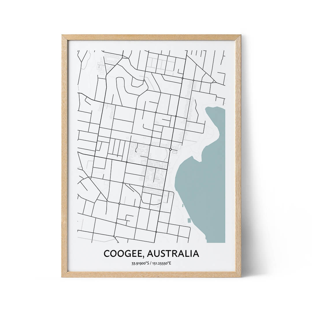 Coogee city map poster