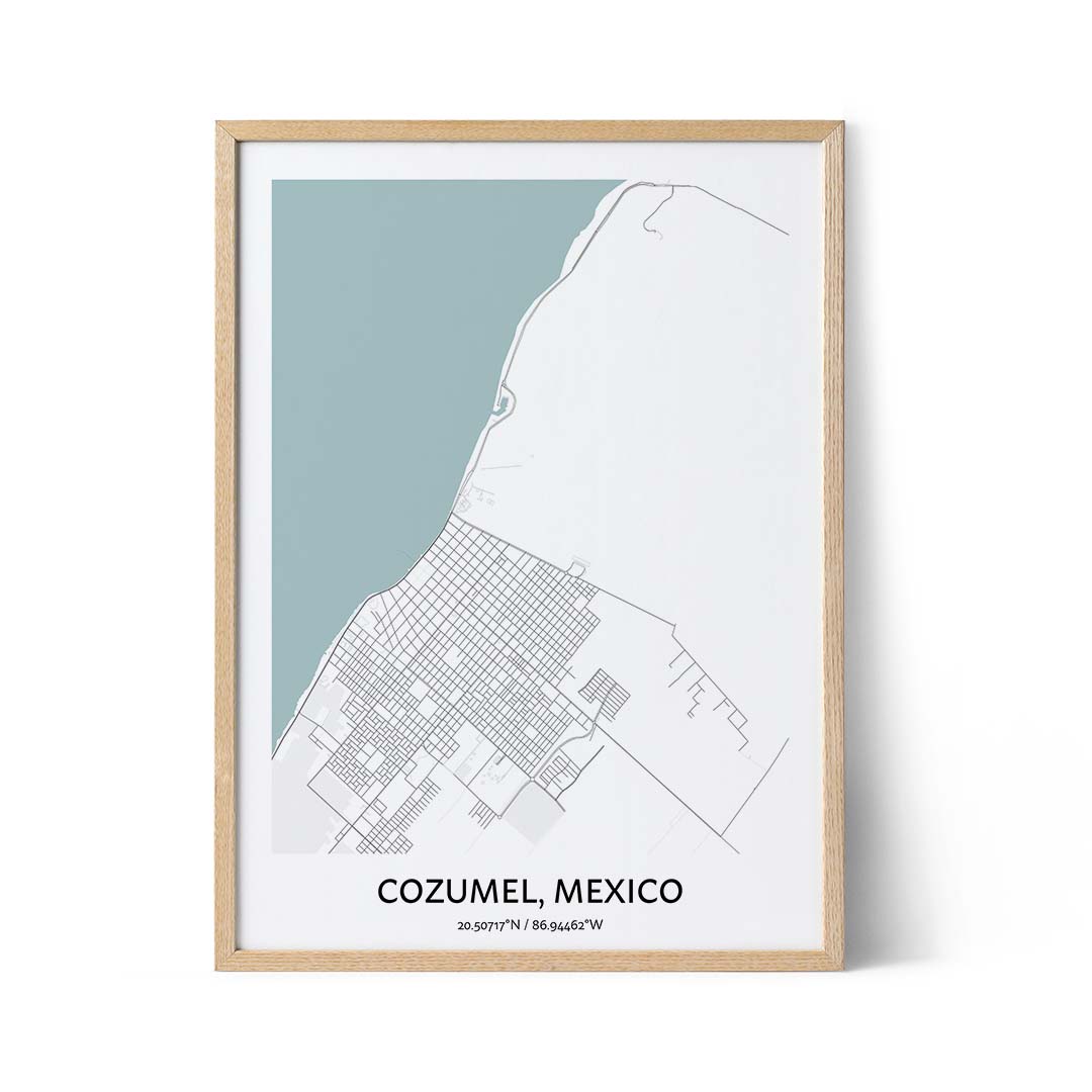 Cozumel city map poster