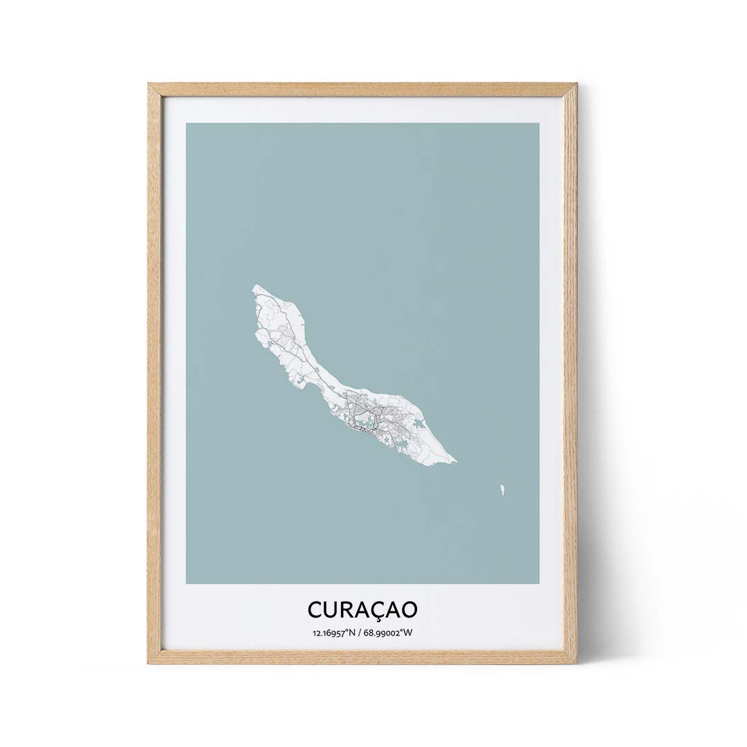 Curacao city map poster
