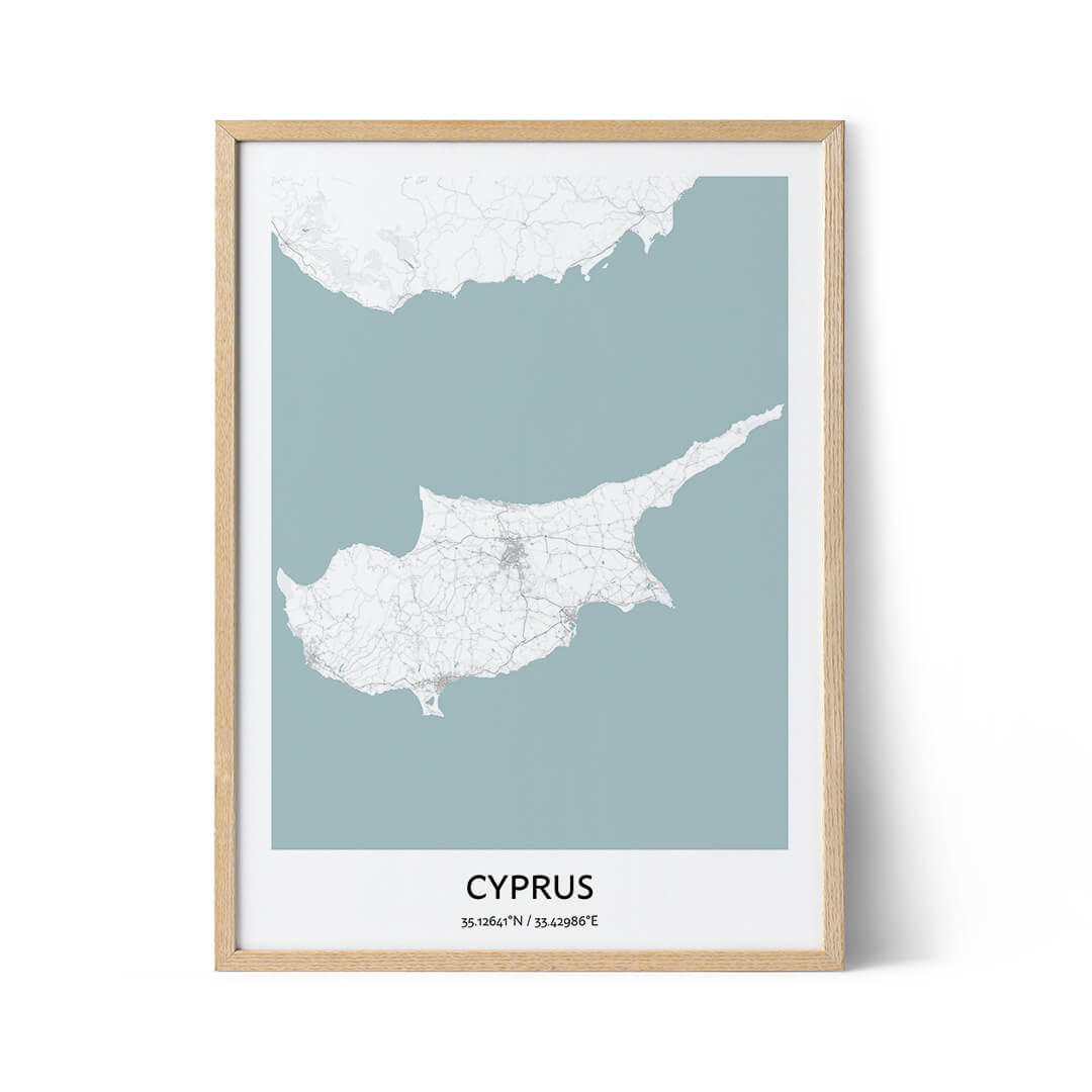 Cyprus city map poster