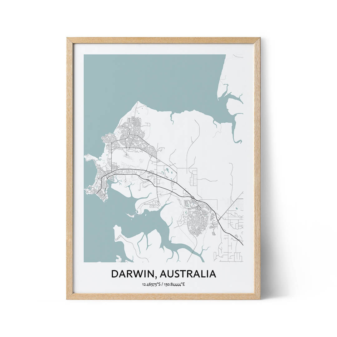 Darwin city map poster
