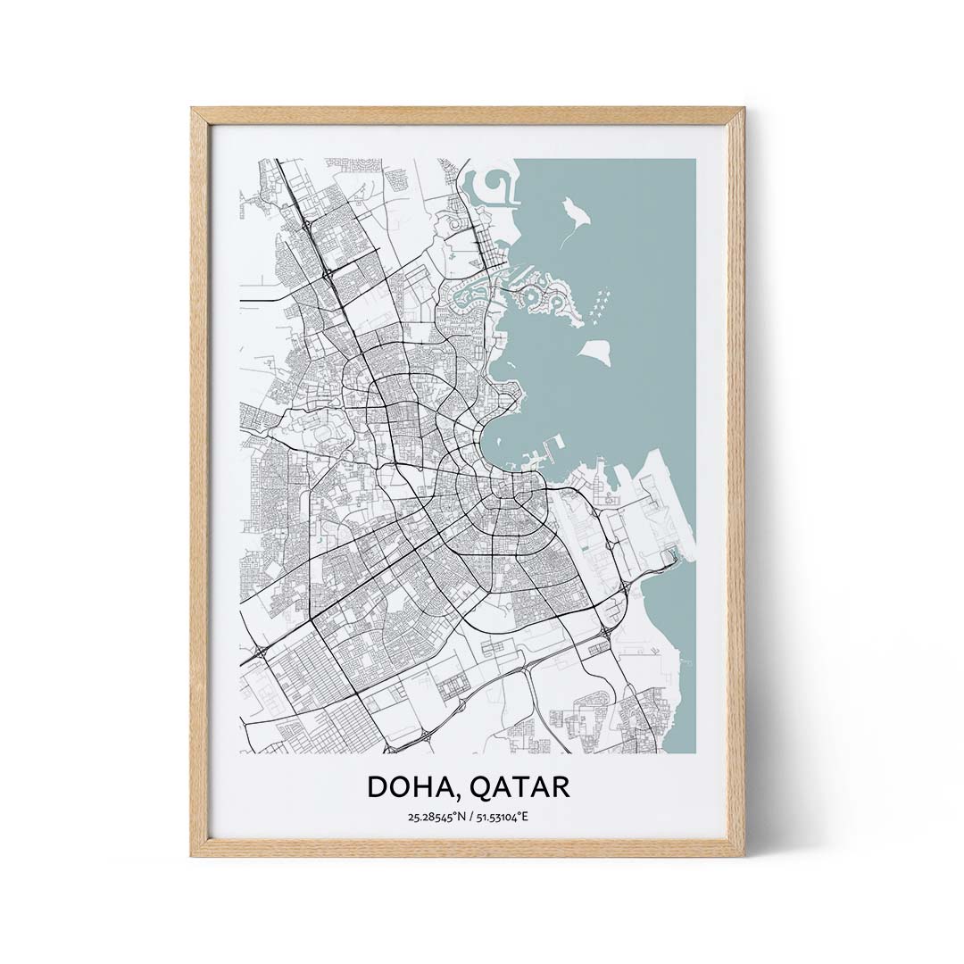 Doha Map Poster - Your City Map Art - Positive Prints
