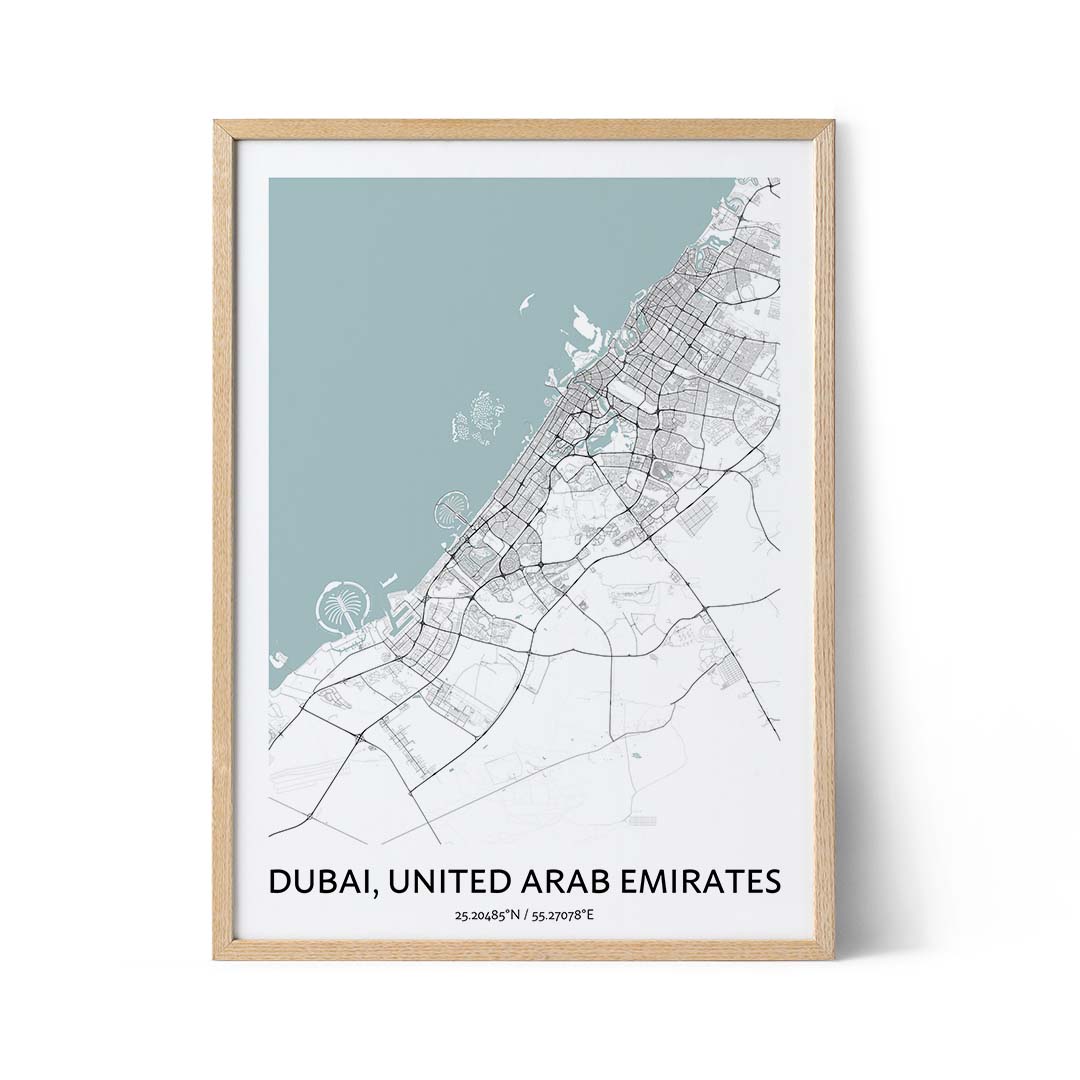 Dubai city map poster