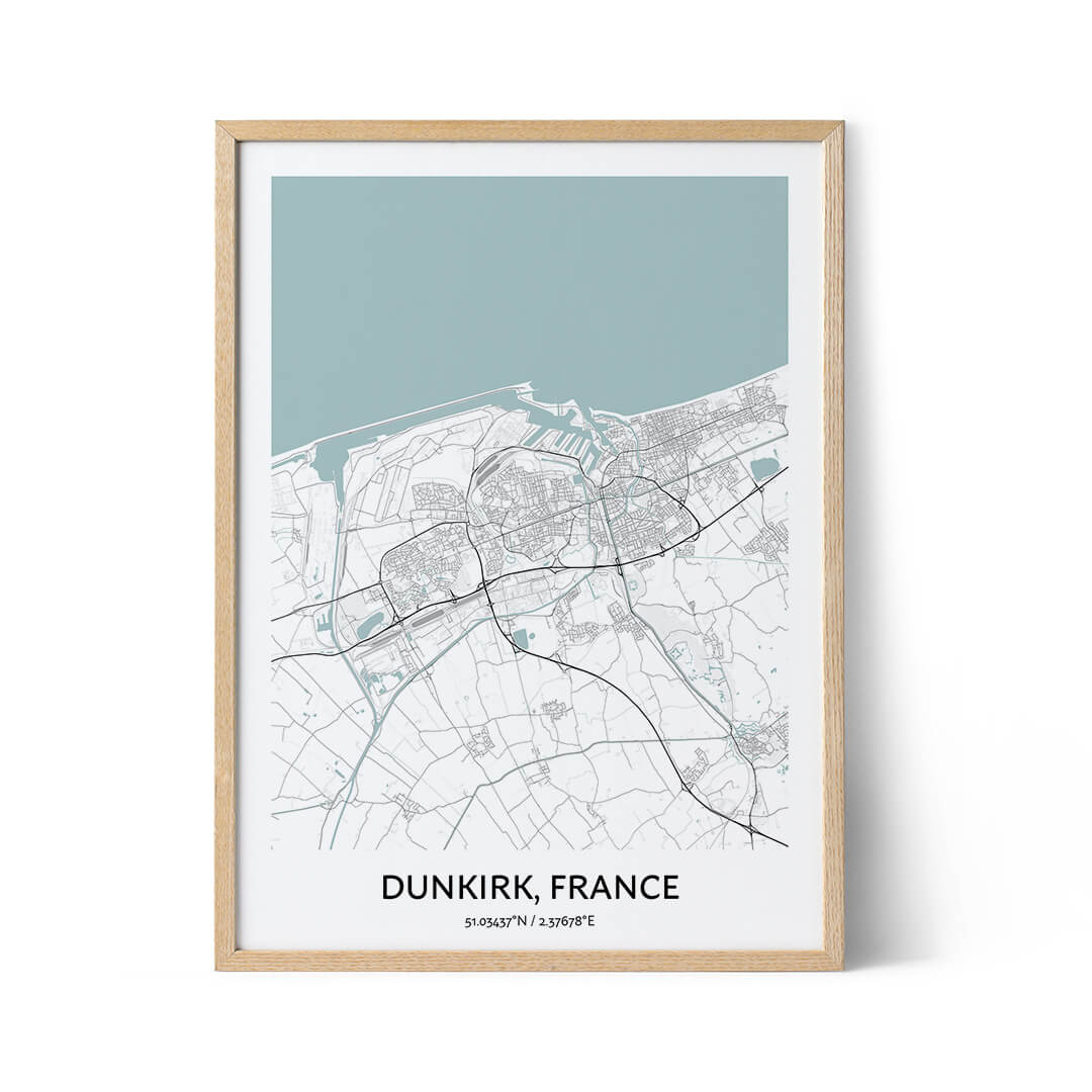 Dunkirk city map poster