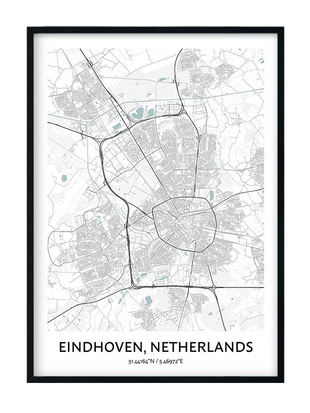 Eindhoven Map Poster Your City Map Art Positive Prints