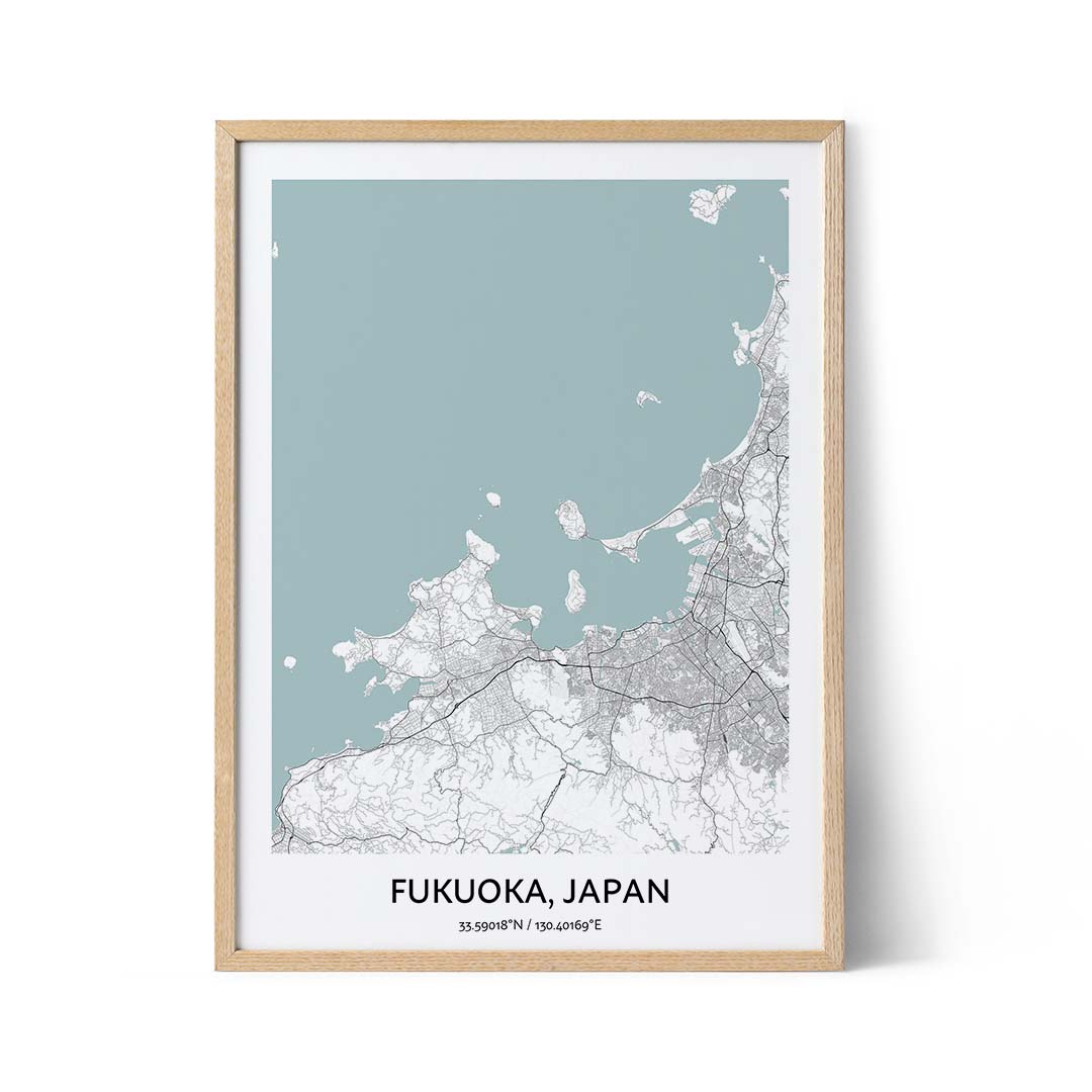 Affiche du plan de la ville de Fukuoka