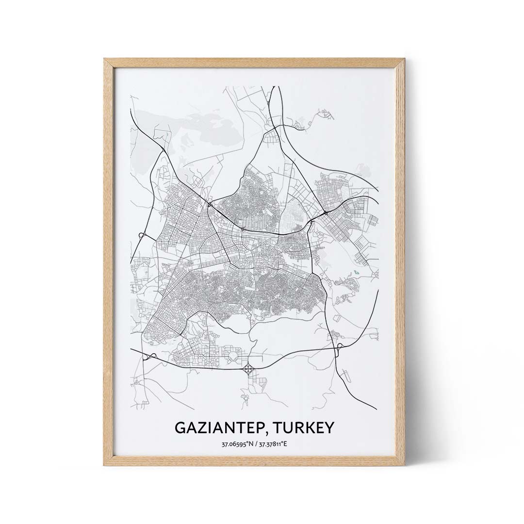 Affiche du plan de la ville de Gaziantep