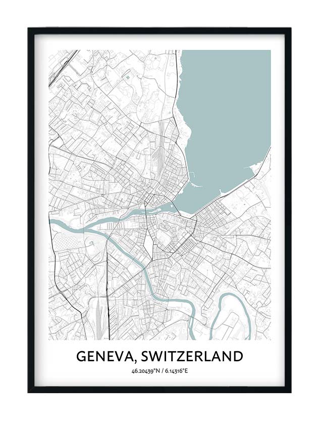 Geneva Map Poster - Your City Map Art - Positive Prints