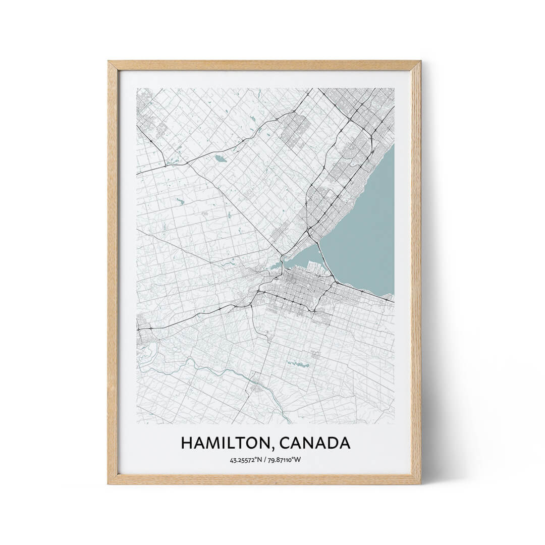 Hamilton stadsplattegrond poster
