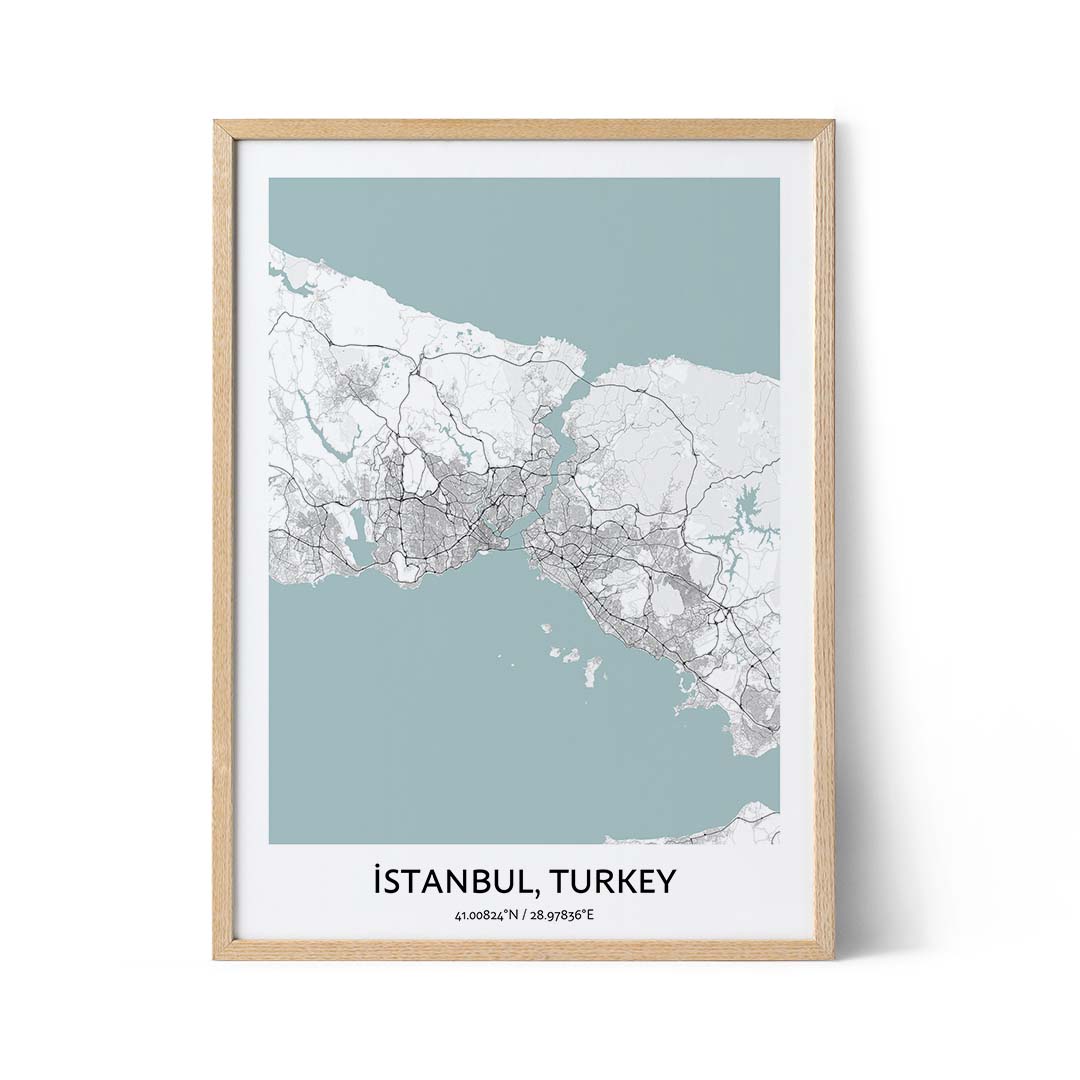 Affiche de la carte de la ville d'Istanbul