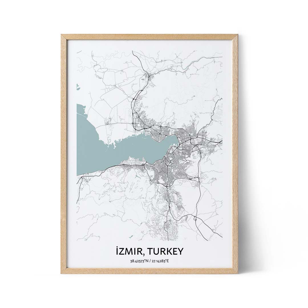 Izmir city map poster