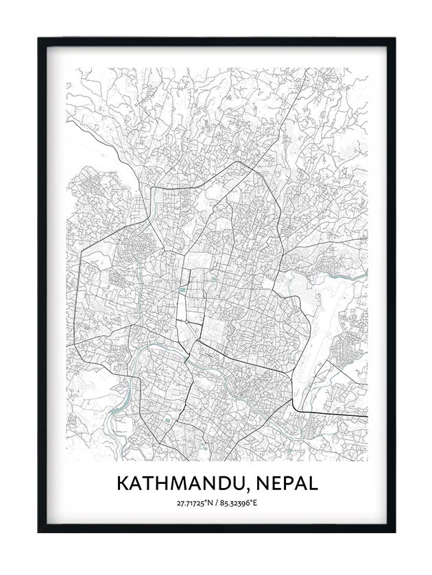 Kathmandu Map Poster - Your City Map Art - Positive Prints