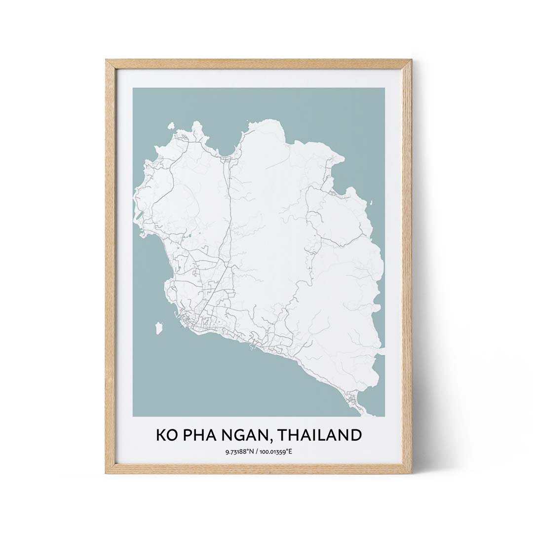 Ko-Pha Ngan city map poster