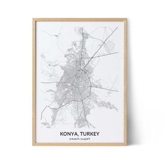 Konya city map poster