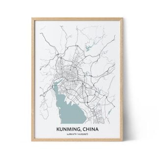 Kunming city map poster