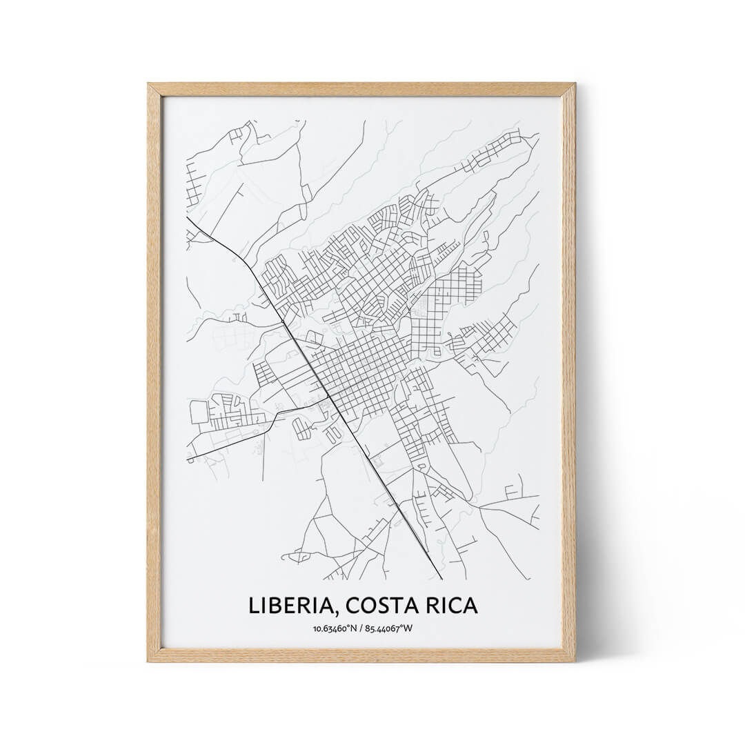 Liberia city map poster