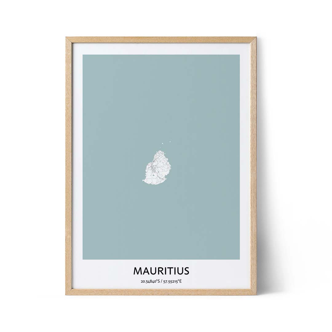 Poster con mappa della città di Mauritius