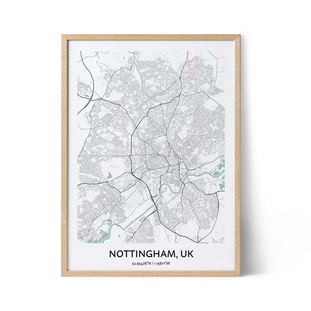 Nottingham city map poster