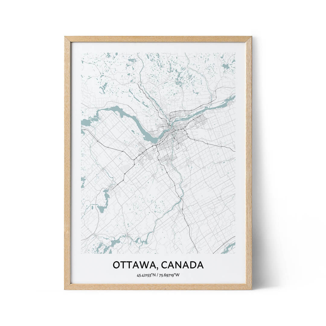 Poster con la mappa della città di Ottawa