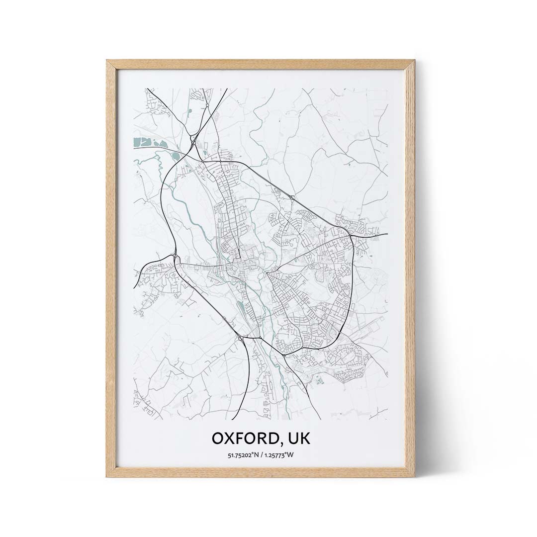 Poster con la mappa di Oxford