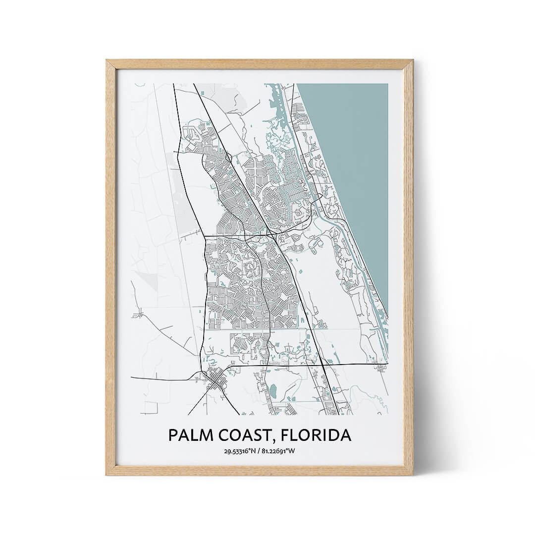 Palm Coast city map poster