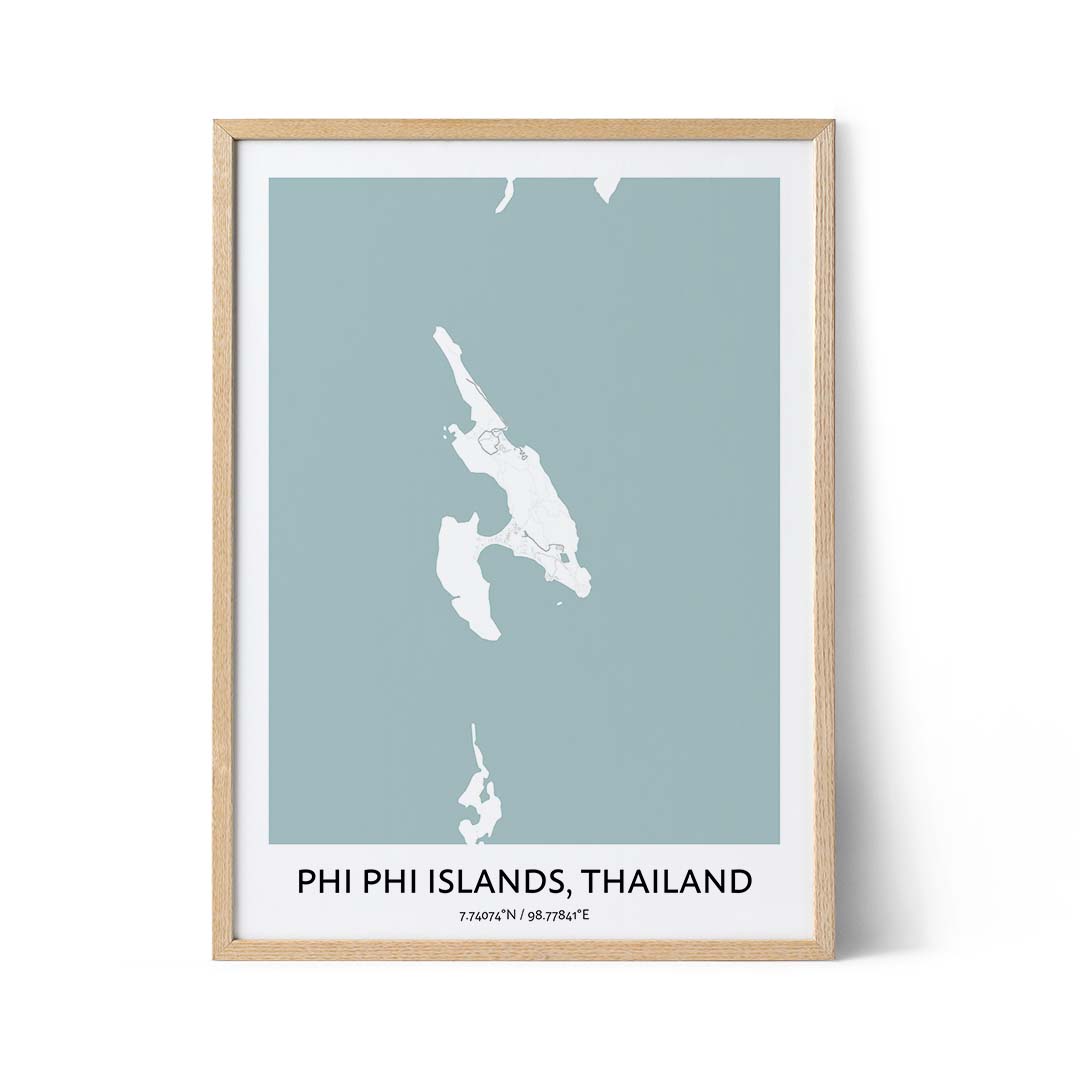 Phi Phi Islands city map poster