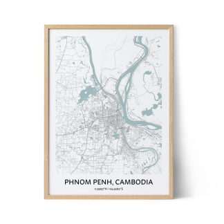 Phnom Penh city map poster