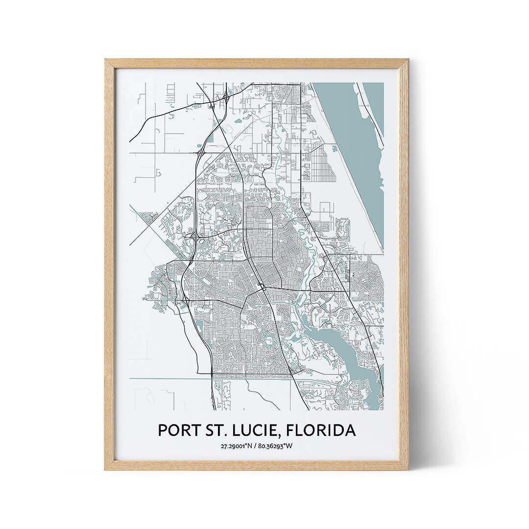 Poster della mappa della città di Port St. Lucie