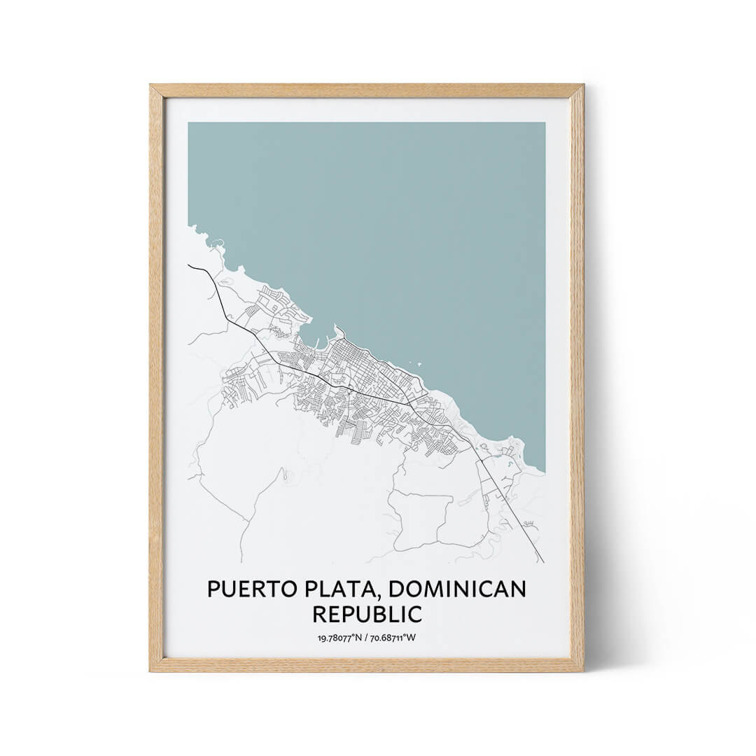 Puerto Plata city map poster