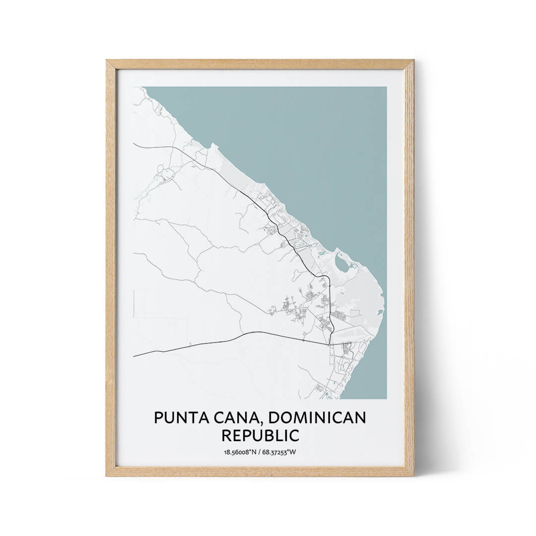 Punta Cana city map poster